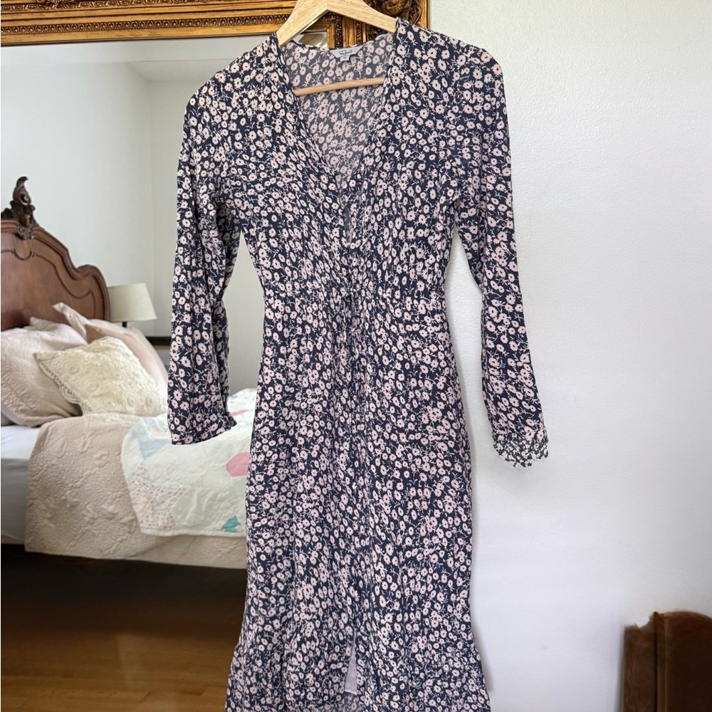 Rails Floral Print V-Neck Dress